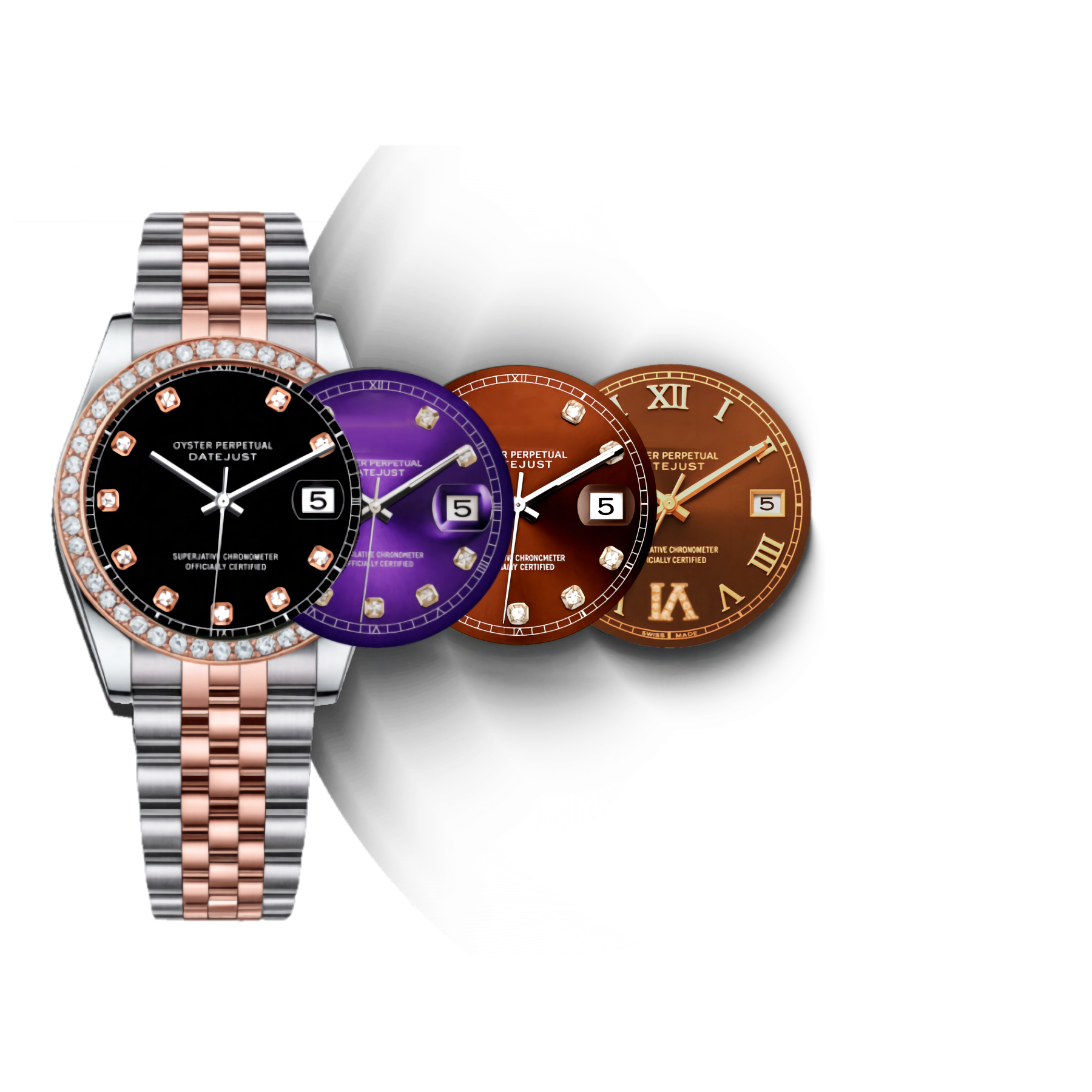 Lady datejust two tone rosegold