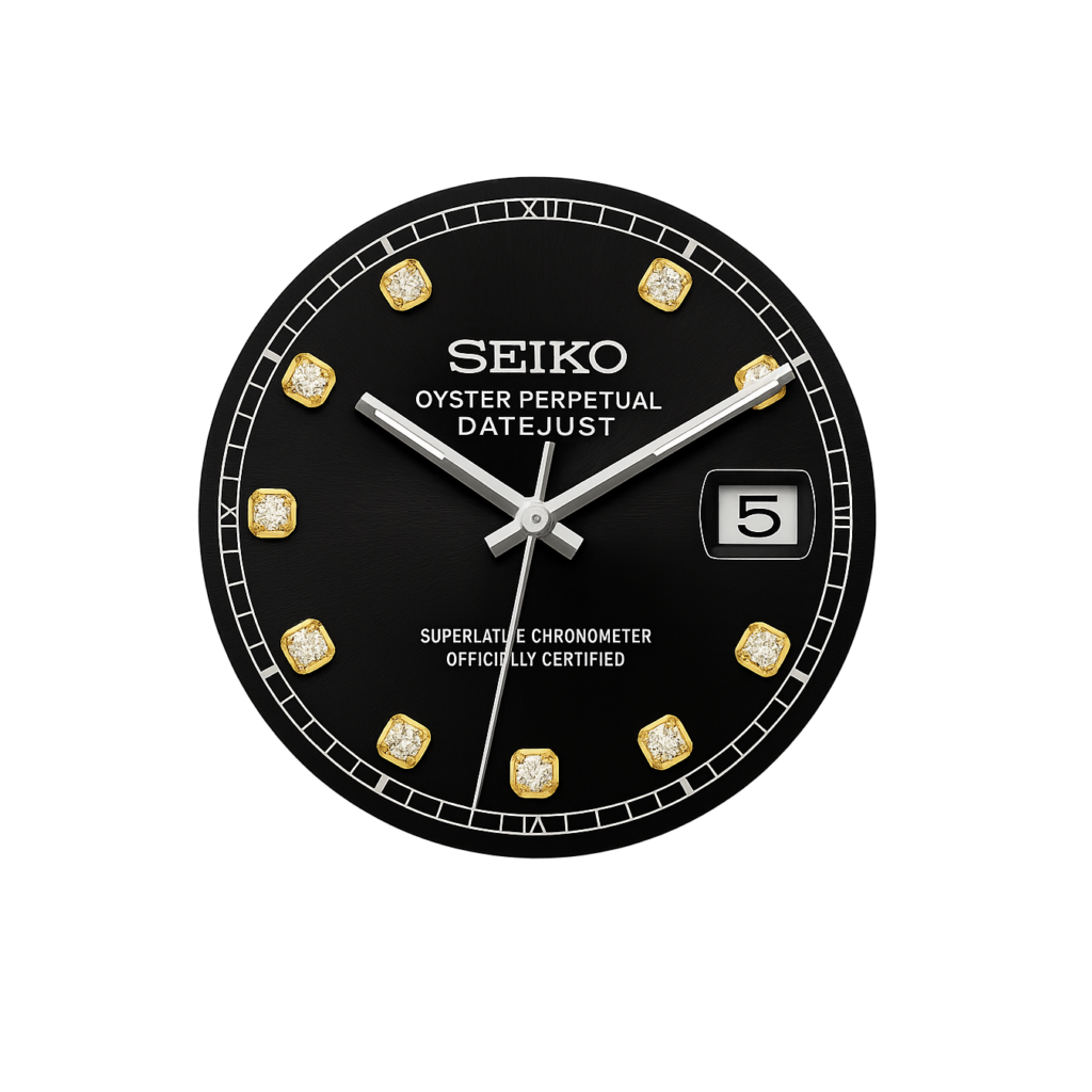Lady gold black gem dial
